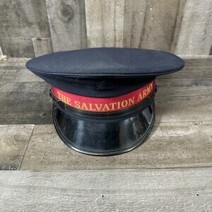 Vintage Salvation Army Uniform Hat Patent Leather Brim -